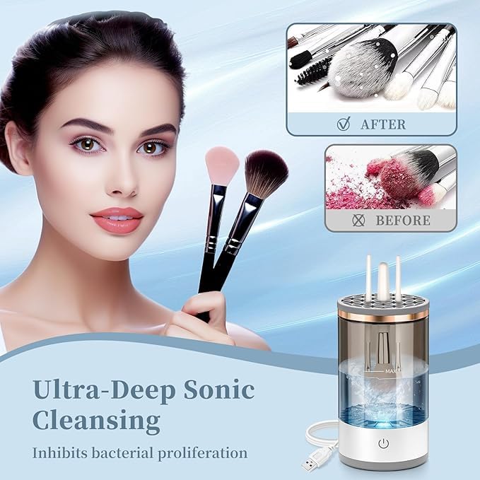 Deep Clean Your Makeup Brushes in Minutes – Electric Brush Cleaner